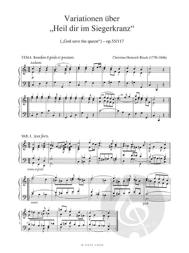 Johann Christian Heinrich Rinck Organ Sheet Music