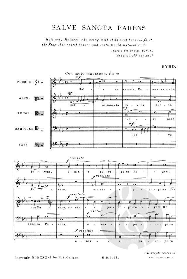 William Byrd Sheet Music for Mixed Choir » Buy Online