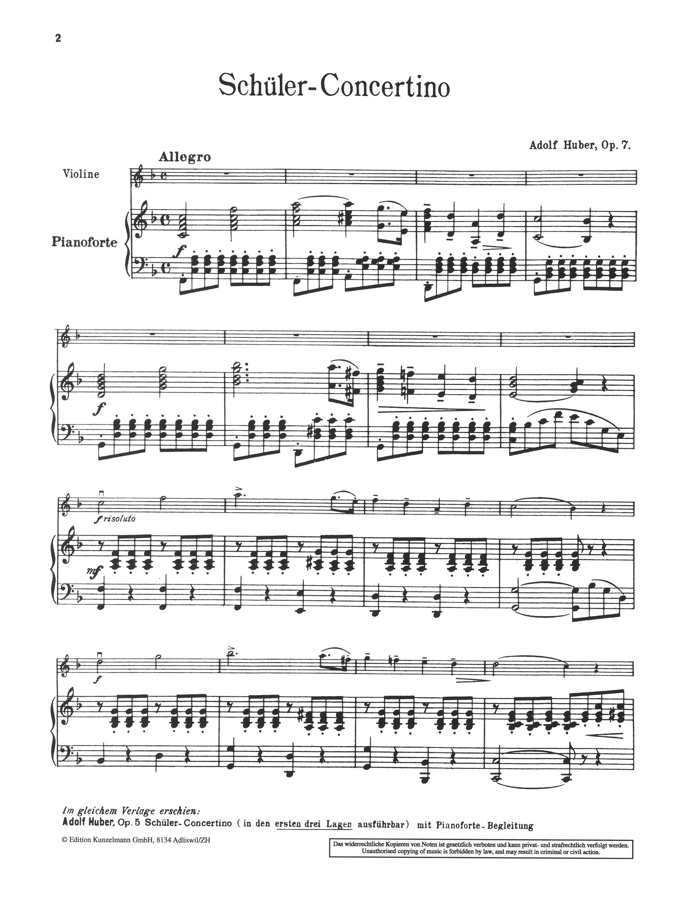 Adolf Huber Sheet Music for Violin » Buy Sheet Music Online