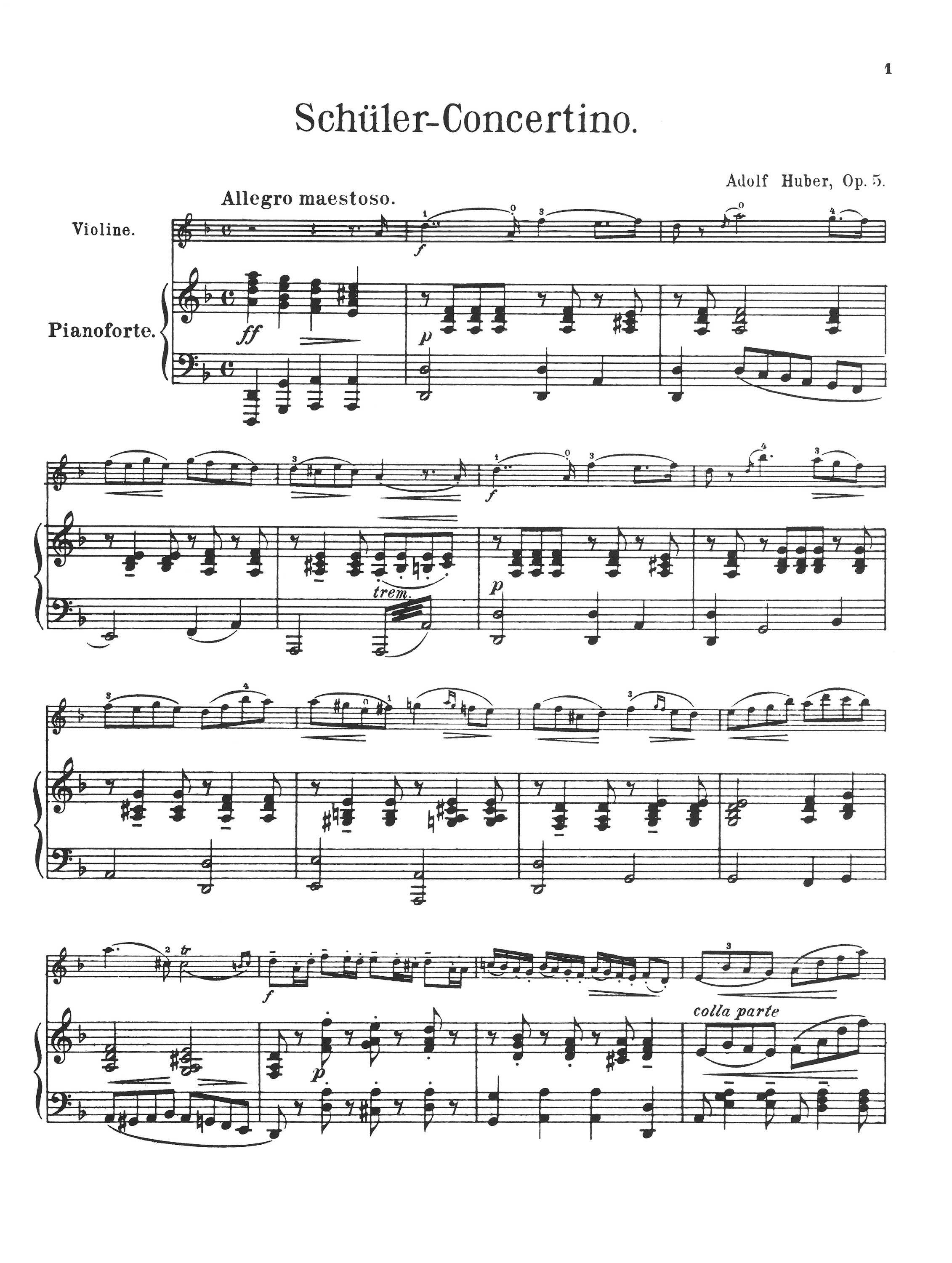 Adolf Huber Sheet Music for Violin » Buy Sheet Music Online
