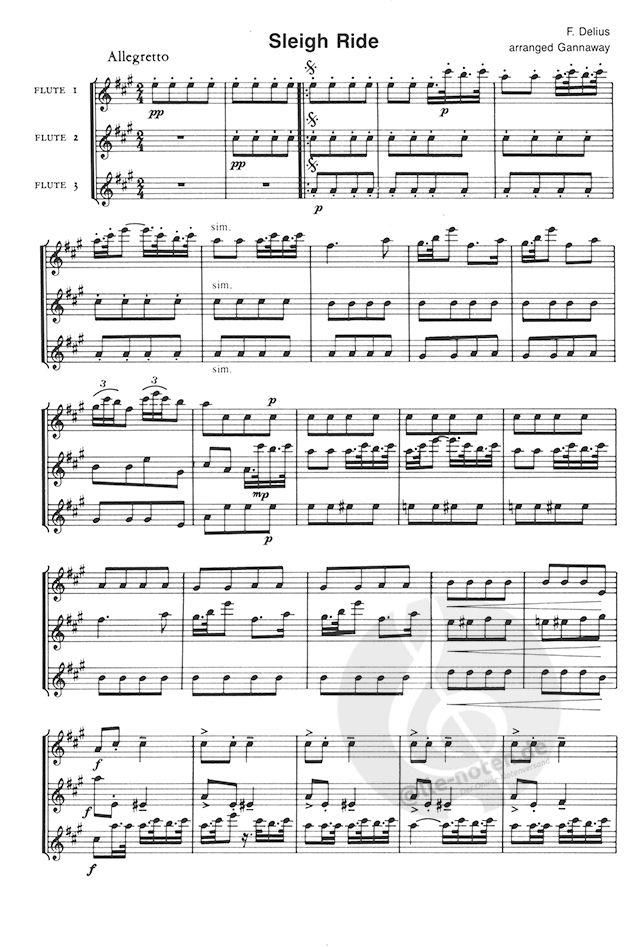 Sleigh Ride by Frederick Delius » Sheet Music for Flute