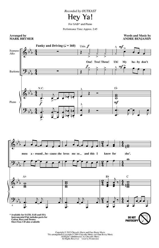 Hey Ya! » Mixed Choir Sheet Music at all-sheetmusic.com