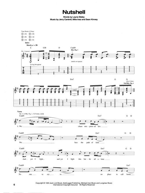 Alice In Chains Sheet Music | all-sheetmusic.com
