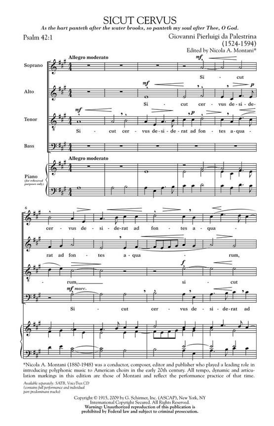 Giovanni Pierluigi da Palestrina Choral Sheet Music