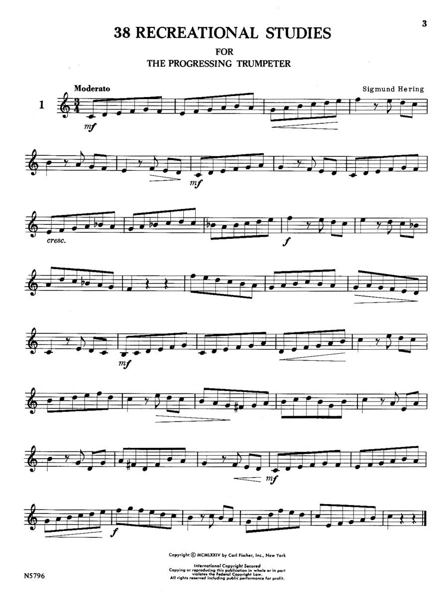 38 Recreational Studies by Sigmund Hering » Sheet Music for Trumpet