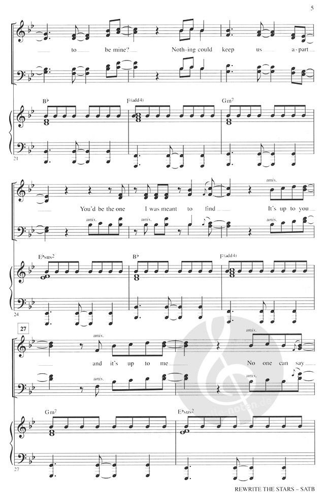 Rewrite the Stars (Benj Pasek) » Sheet Music for Mixed Choir